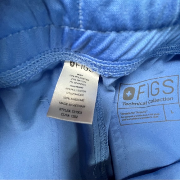FIGS Blue Scrub Bottoms Technical Collection. Large - Picture 3 of 9